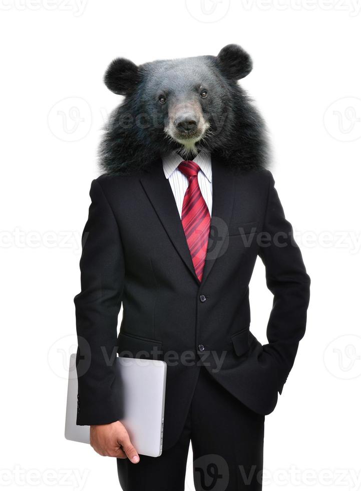 business man with animal head isolated photo