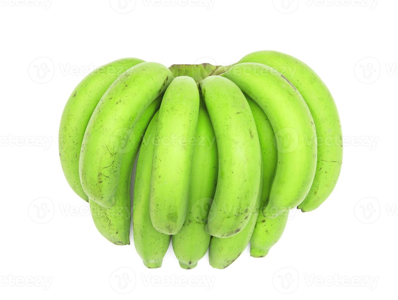 green bananas isolated on white background photo