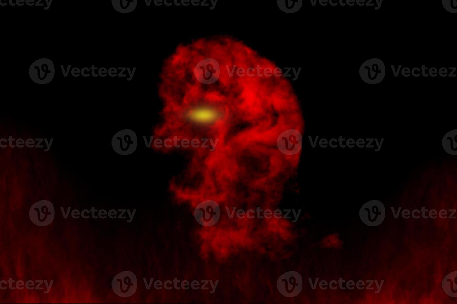 Textured cloud, Abstract red,isolated on black background photo