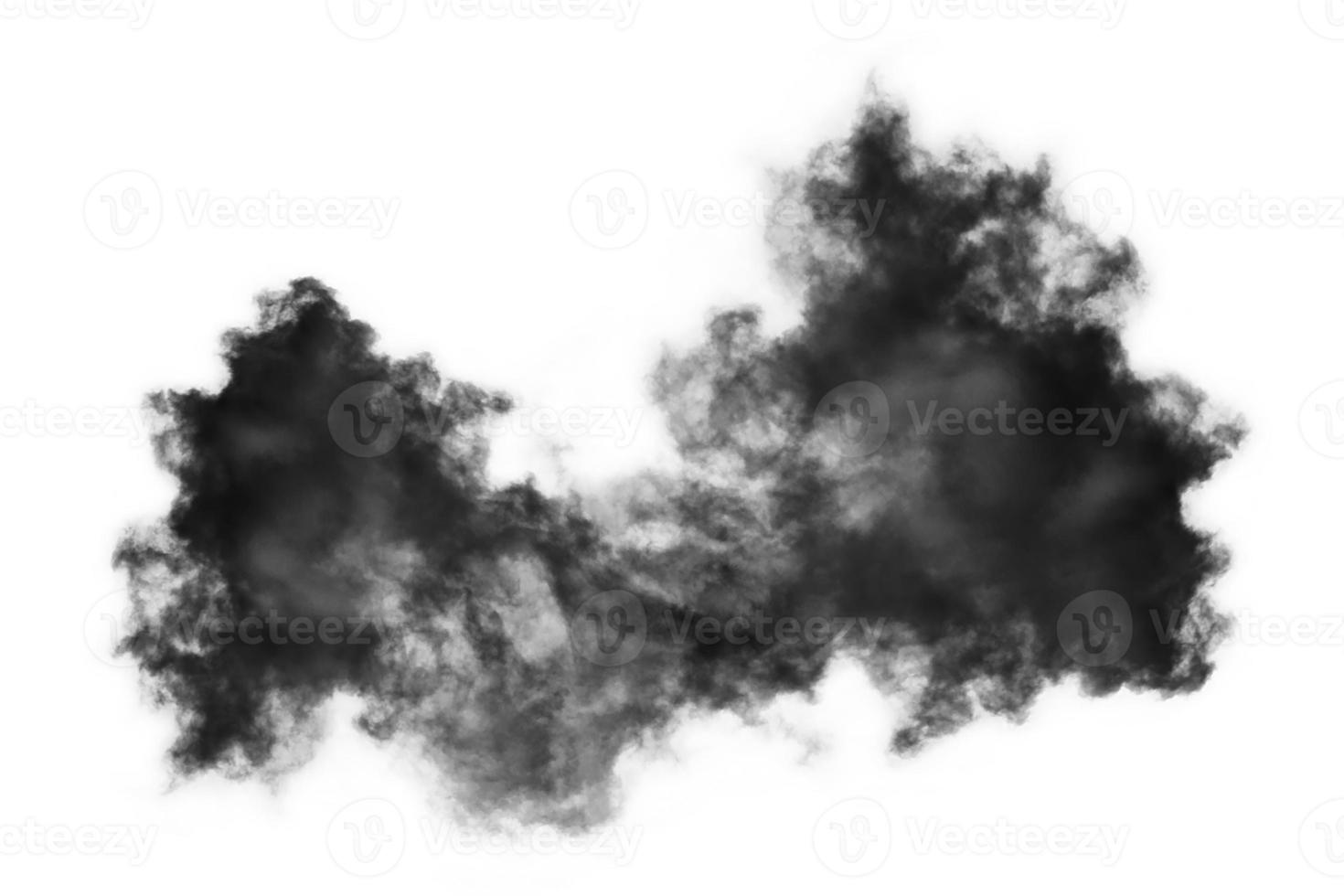 Humo texturizado,negro abstracto,aislado sobre fondo blanco. foto