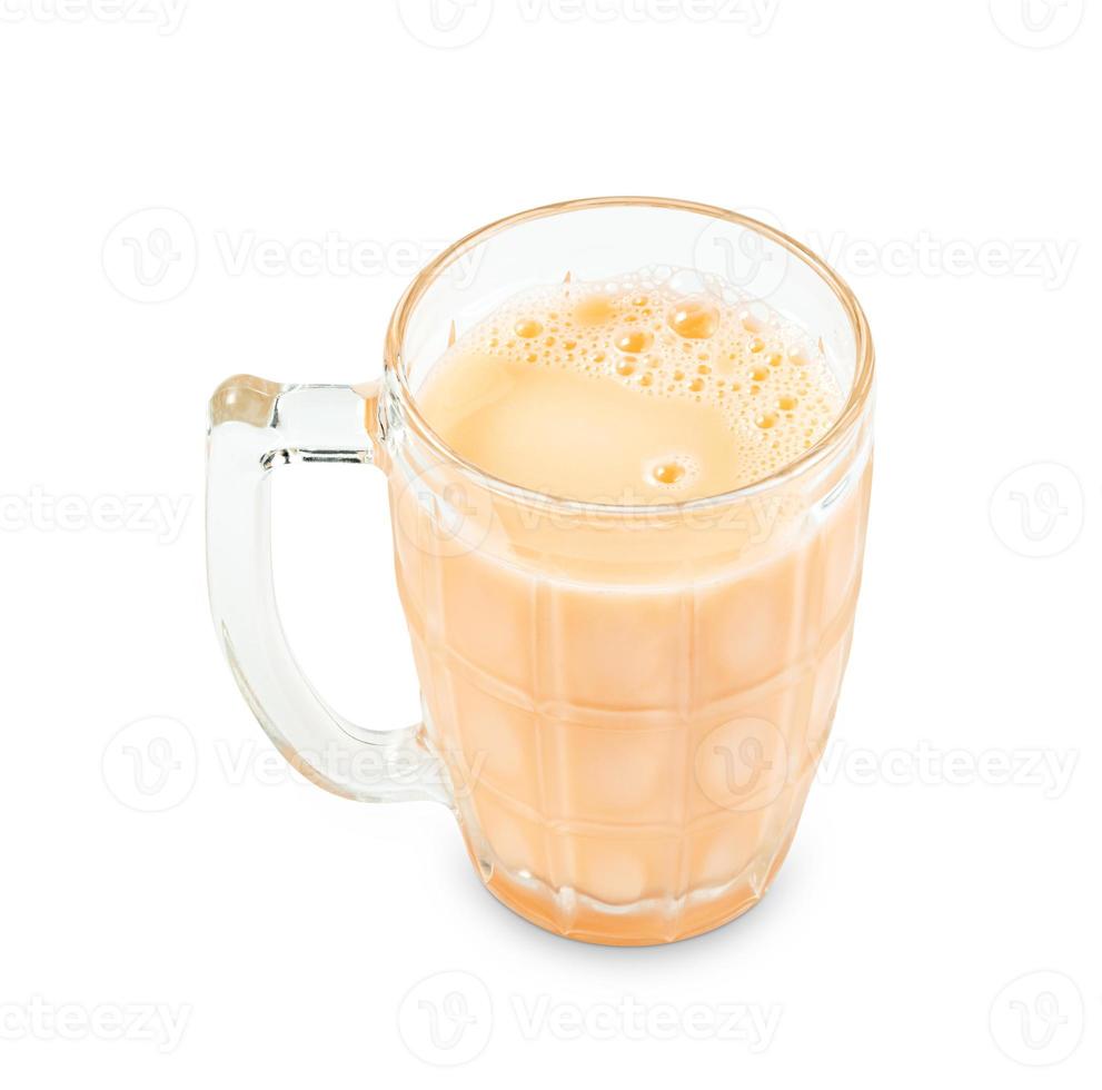 drinking yogurt mixed fruits and vegetables flavour in the glass isolated on white background ,include clipping path photo
