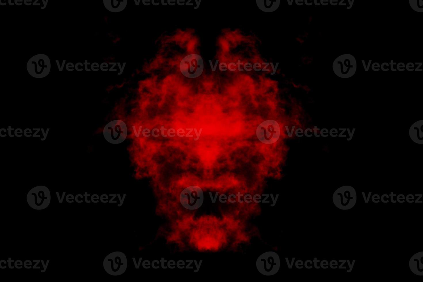 Textured cloud, Abstract red,isolated on black background photo