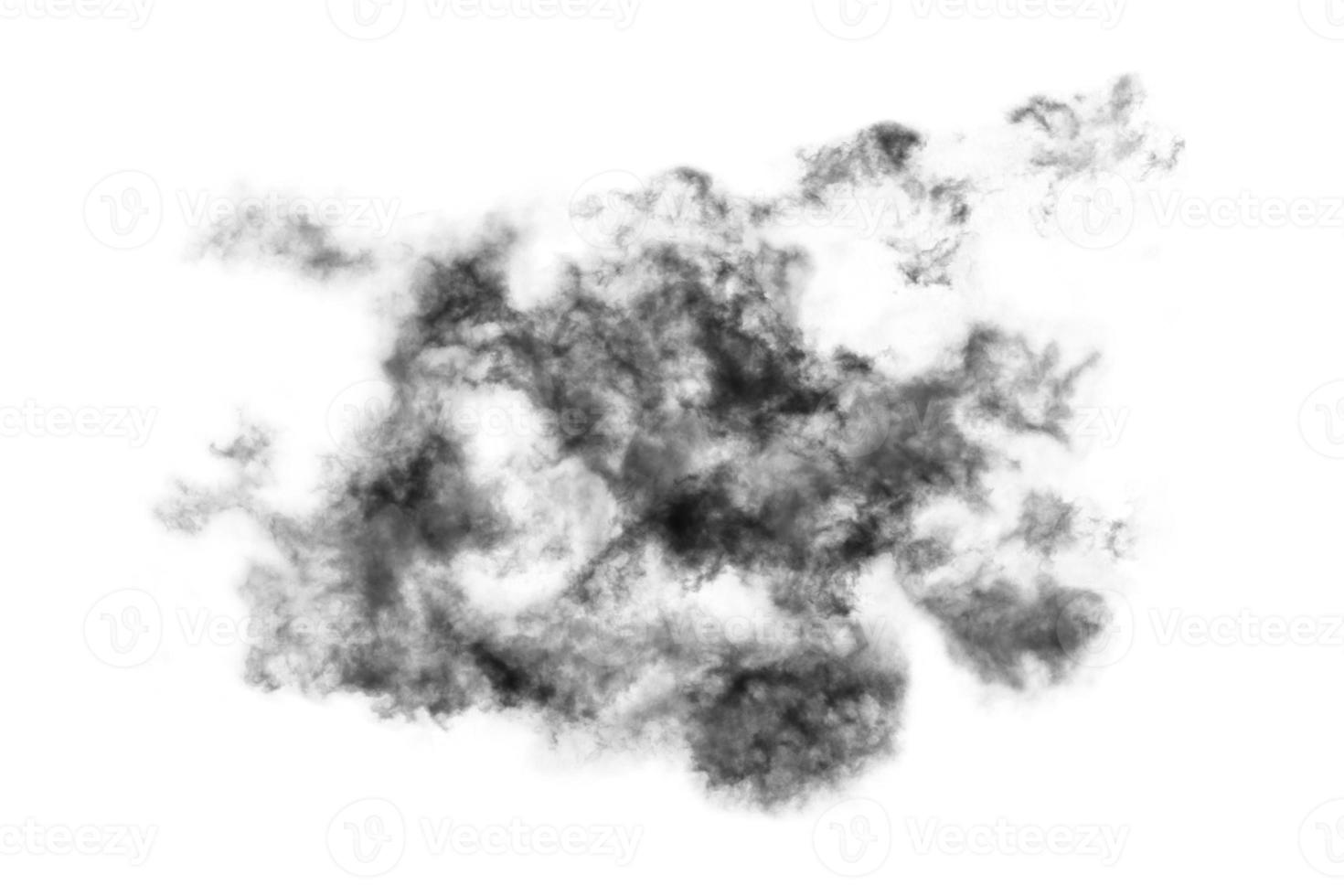 Humo texturizado,negro abstracto,aislado sobre fondo blanco. foto
