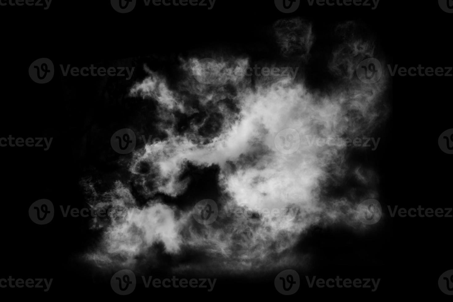 Textured cloud,Abstract black,isolated on black background photo