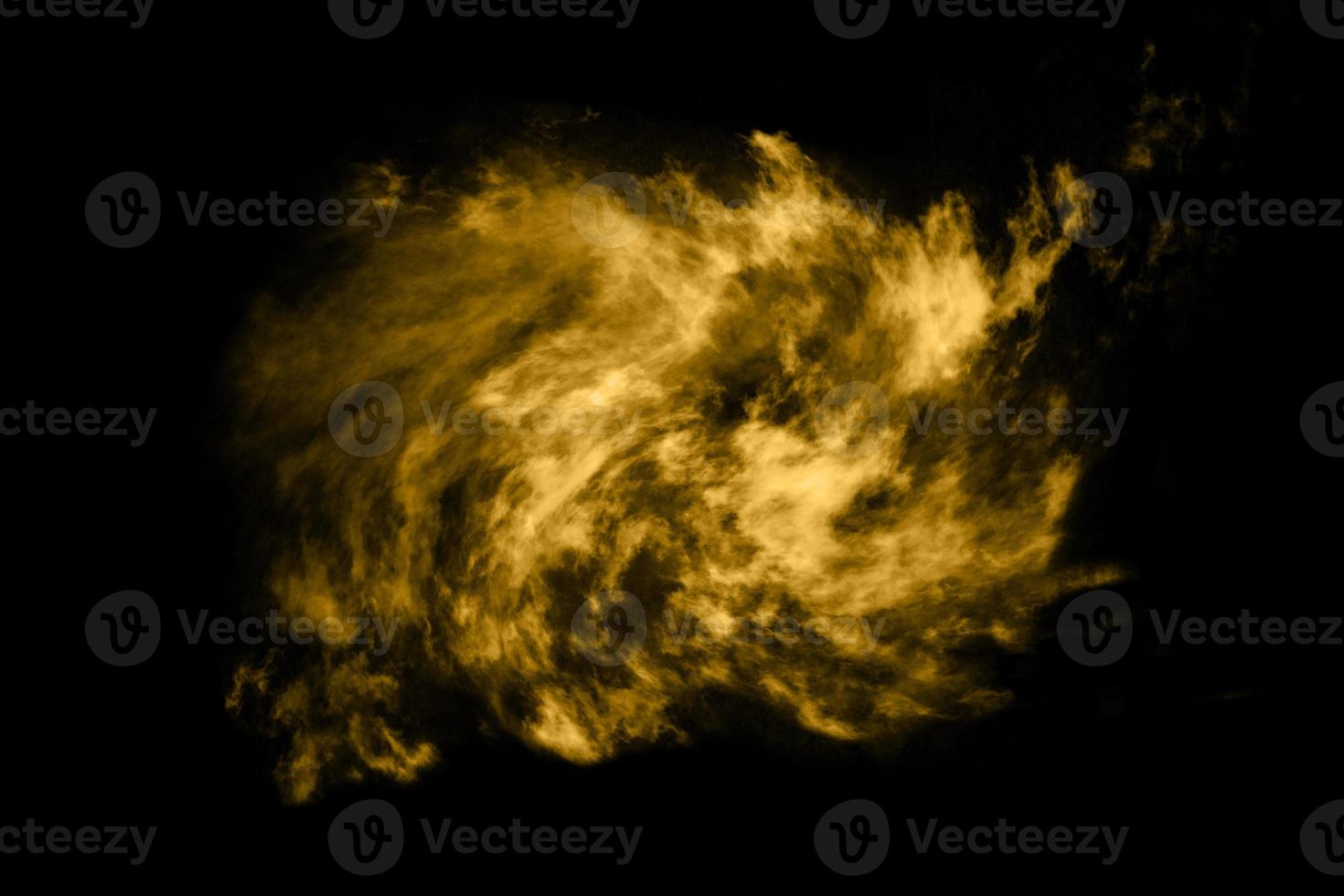 Textured cloud,Abstract golden,isolated on black background photo