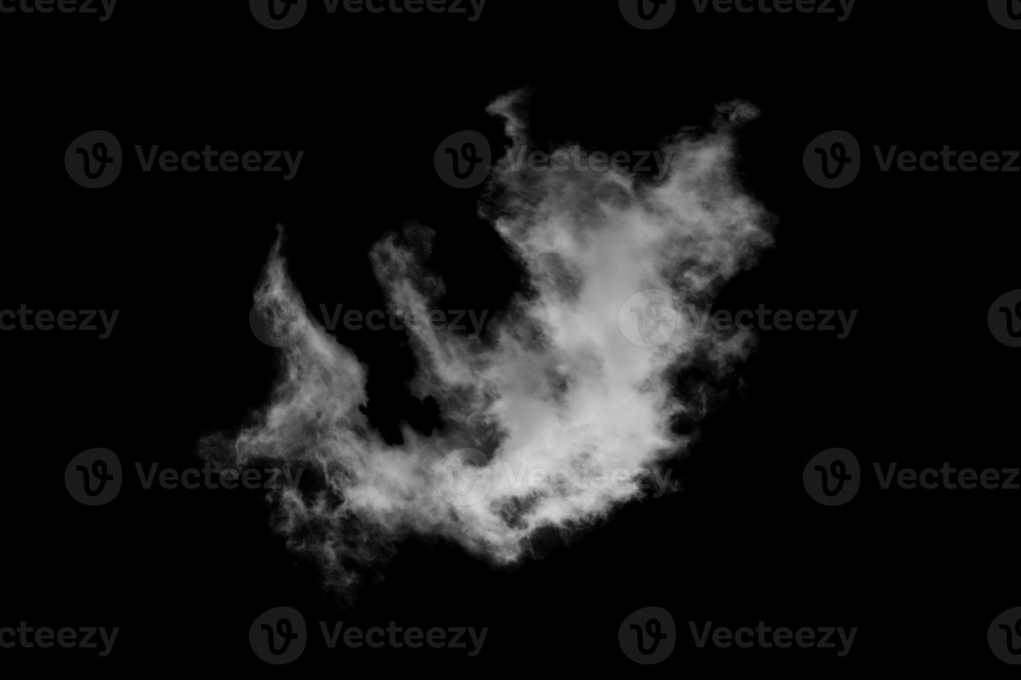 Textured cloud,Abstract black,isolated on black background photo