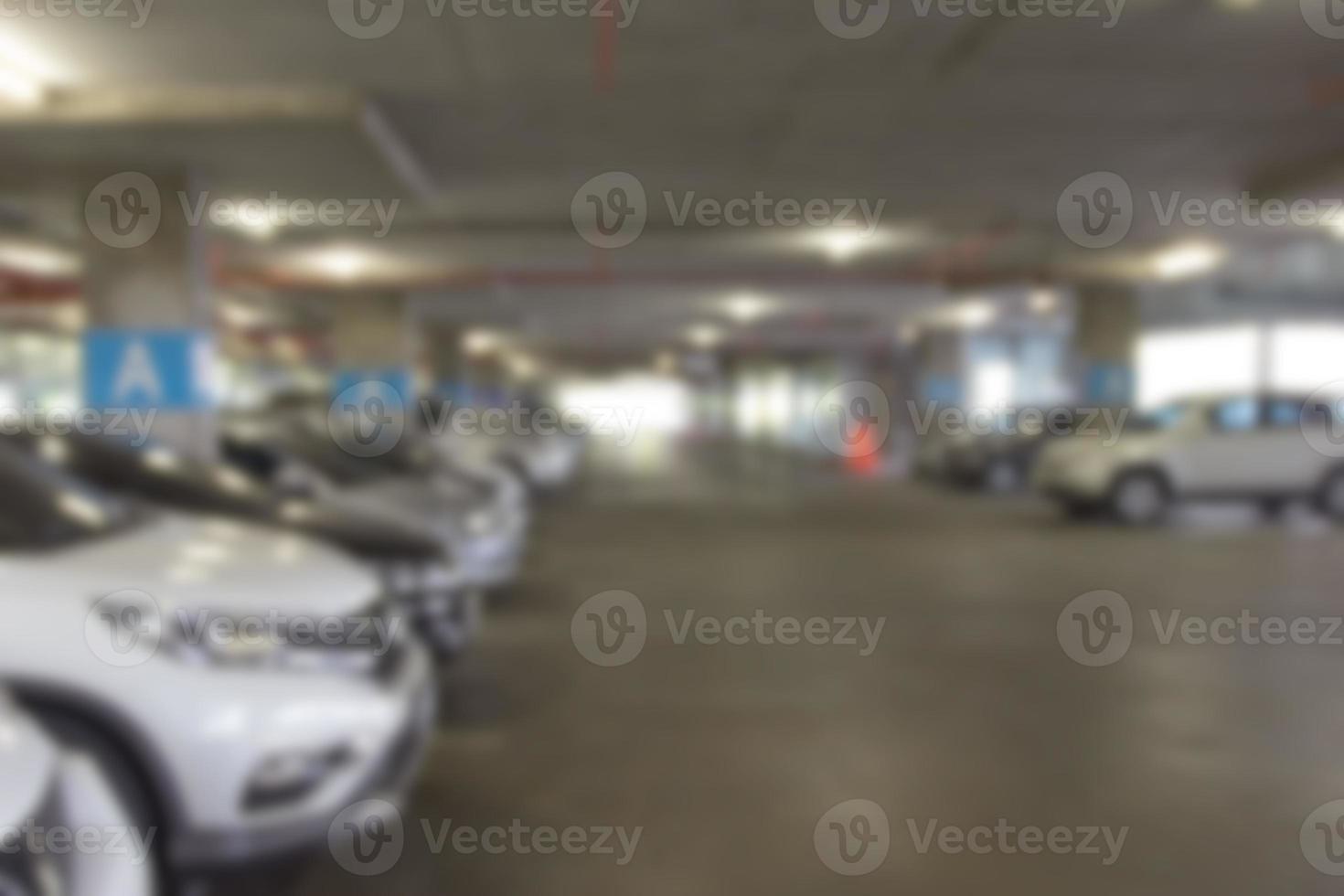 Car parking lot interior blur background ,Abstract Blurred photo