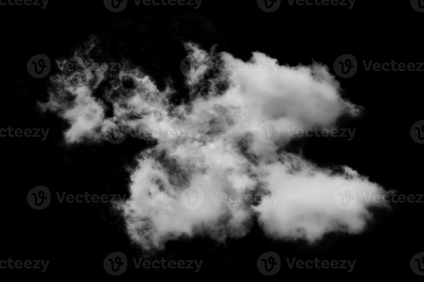 Textured cloud,Abstract black,isolated on black background photo