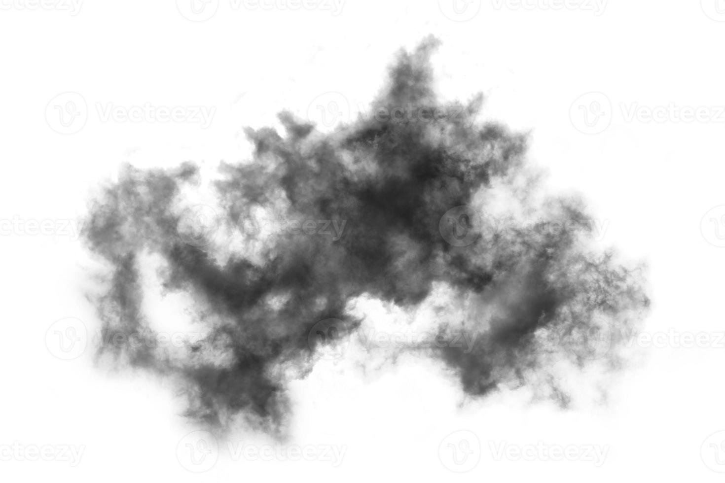 Humo texturizado,negro abstracto,aislado sobre fondo blanco. foto