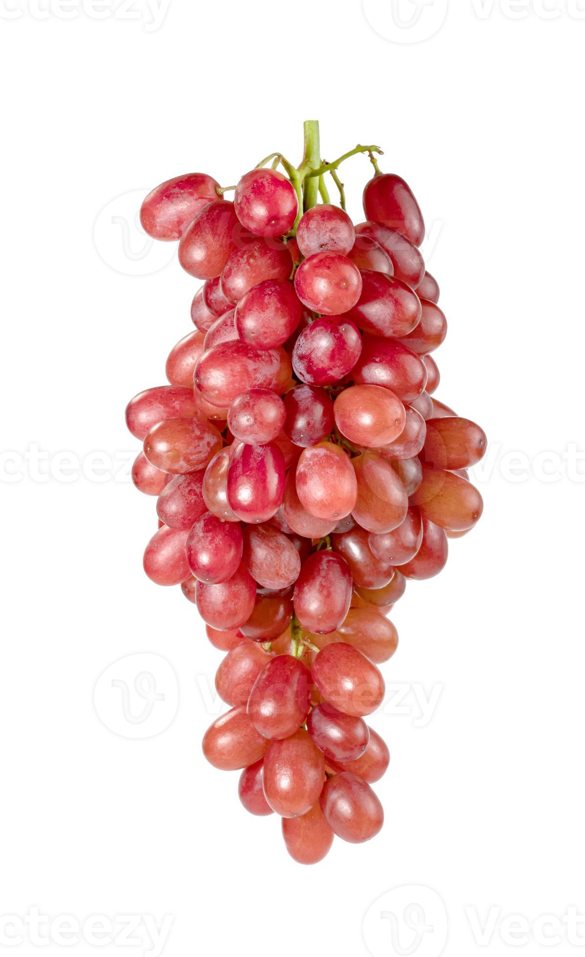 Closeup red seedless grapes isolated on white background 10713923 Stock