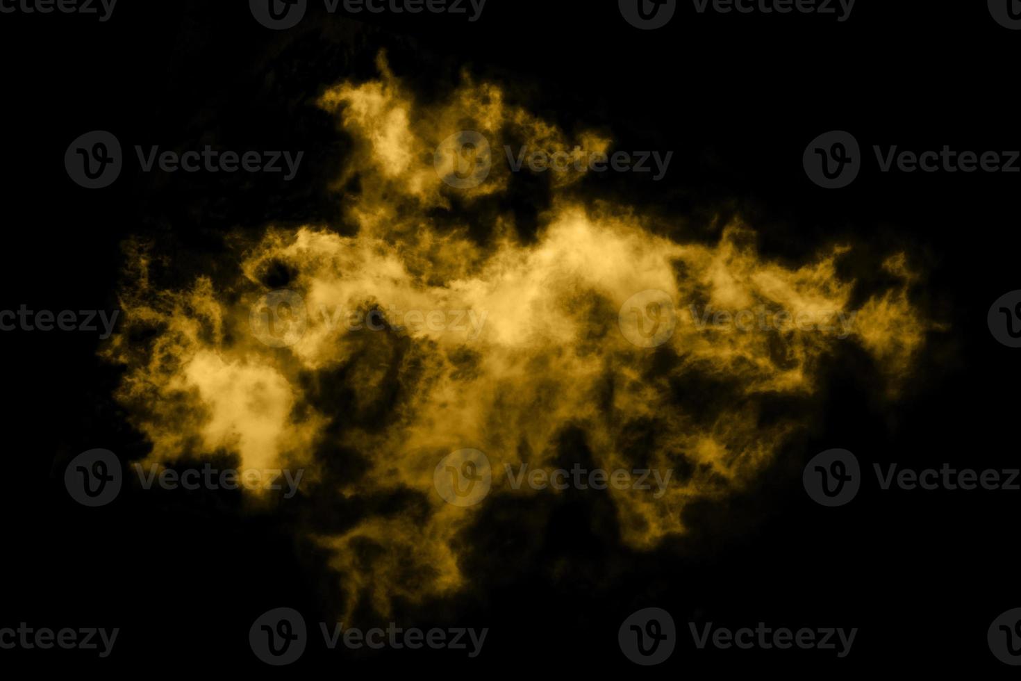 Textured cloud,Abstract golden,isolated on black background photo