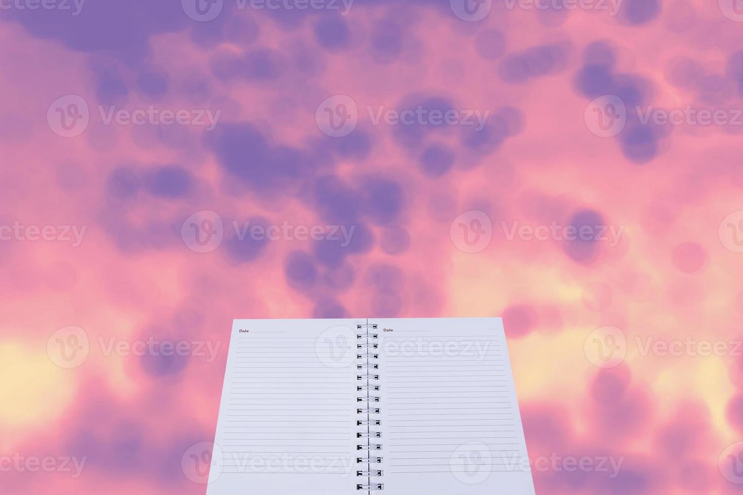 open note book with abstract background photo