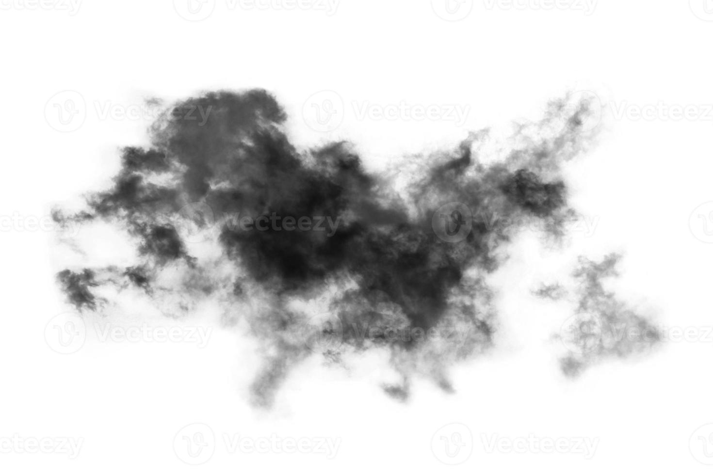 Humo texturizado,negro abstracto,aislado sobre fondo blanco. foto