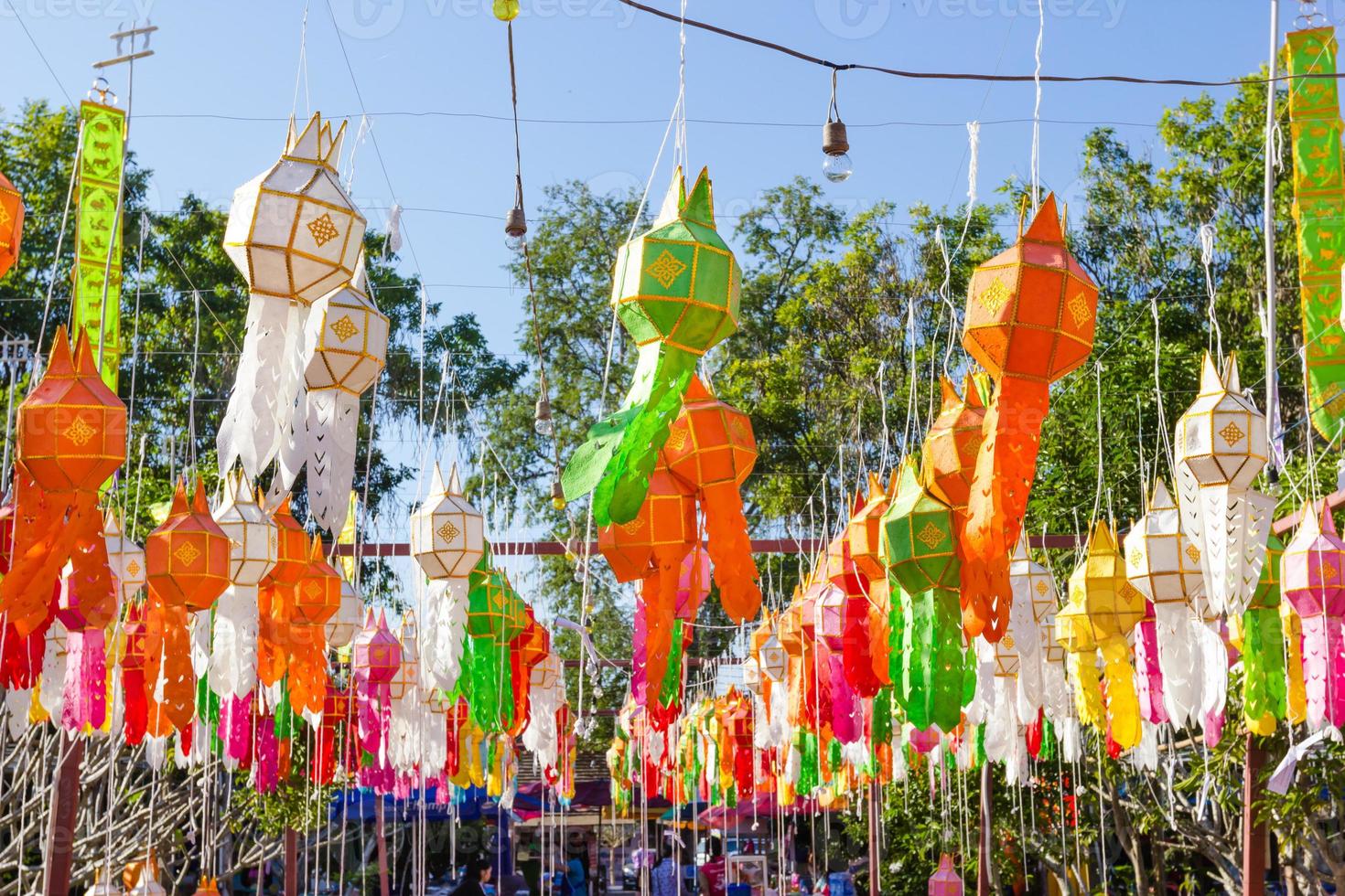 Colorful paper lantern in Nan province, Thailand. photo