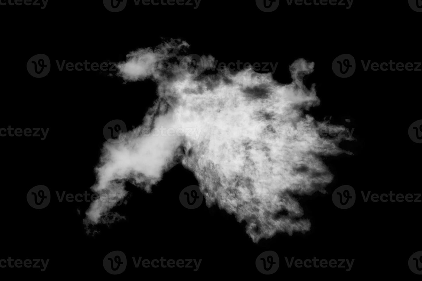 Textured cloud,Abstract black,isolated on black background photo