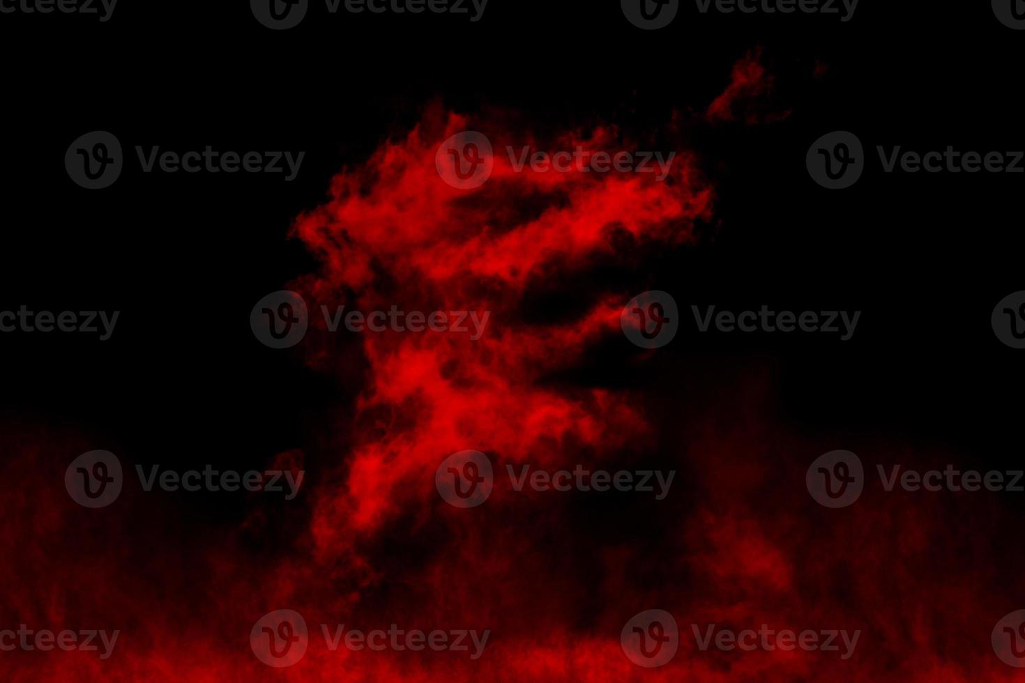 Textured cloud, Abstract red,isolated on black background photo