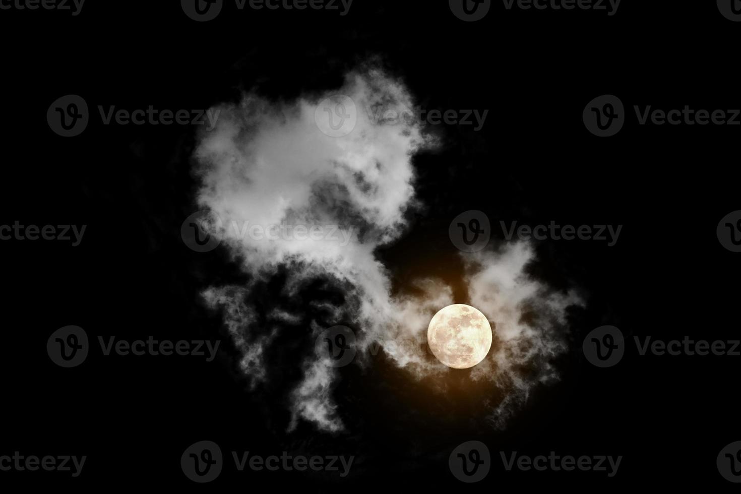 moon with textured cloud,Abstract black,isolated on black background photo