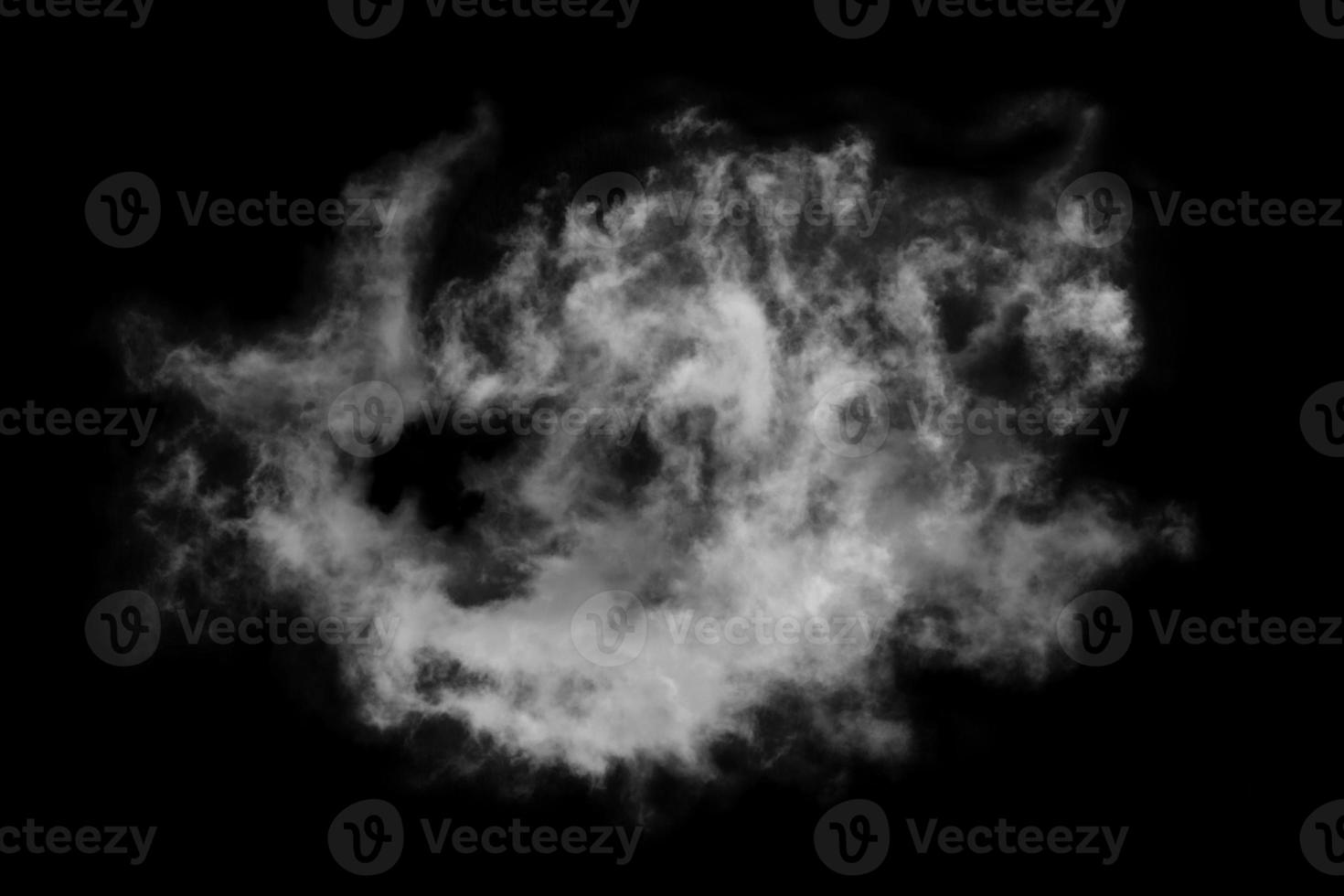 Textured cloud,Abstract black,isolated on black background photo