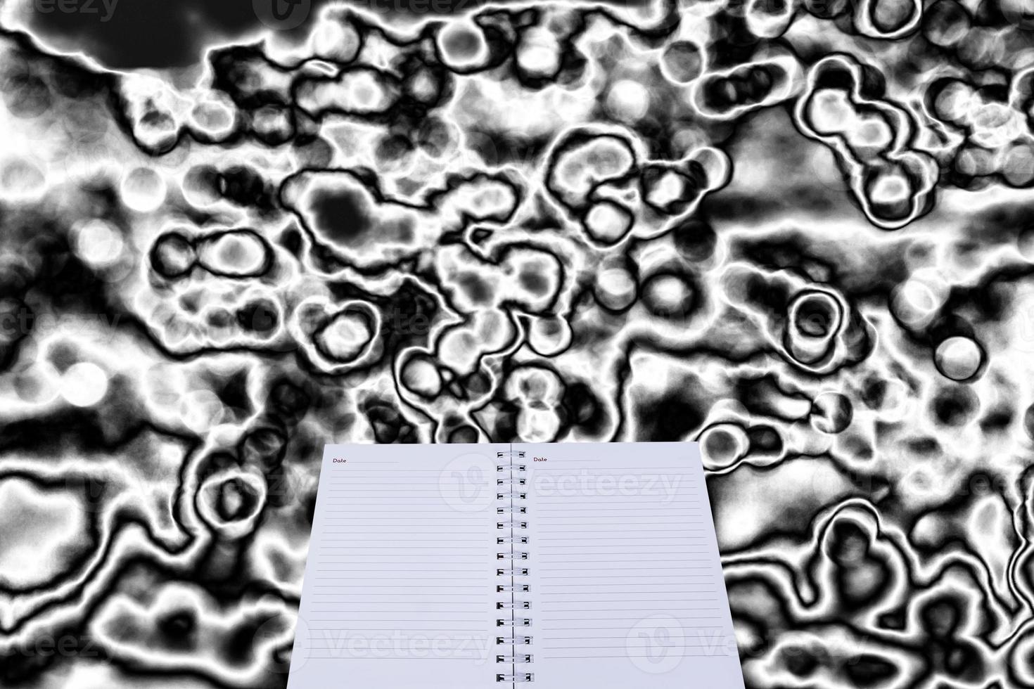 open note book with abstract background photo