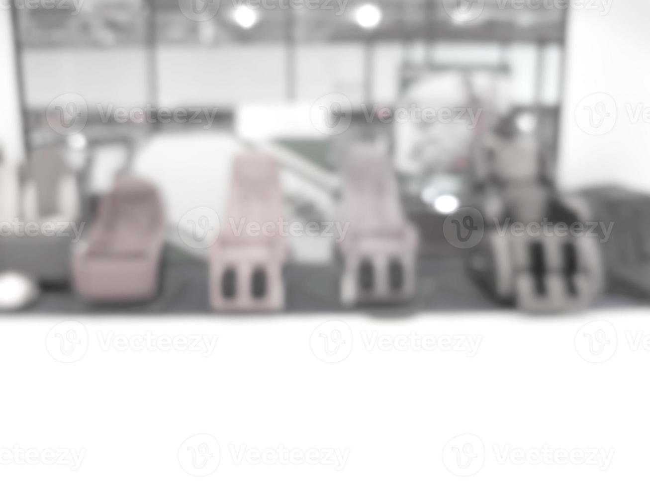 Blurry showroom massage chairs background of illustration,Abstract Blurred Image photo