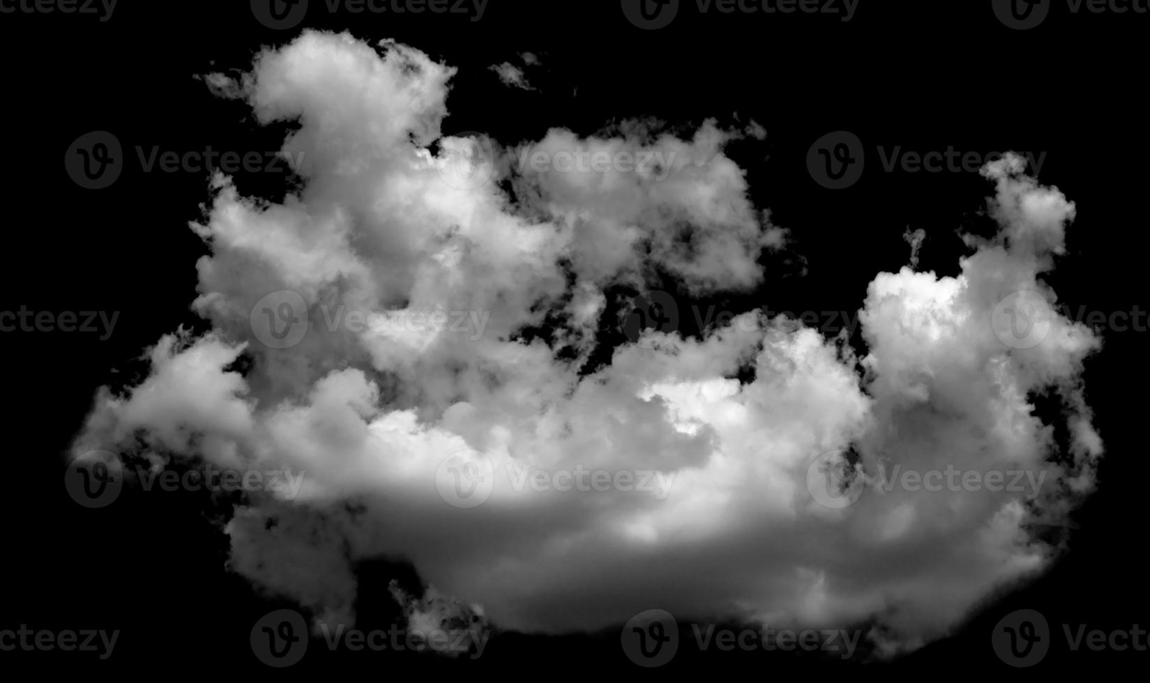 White cloud isolated on black background,Textured smoke,brush effect photo