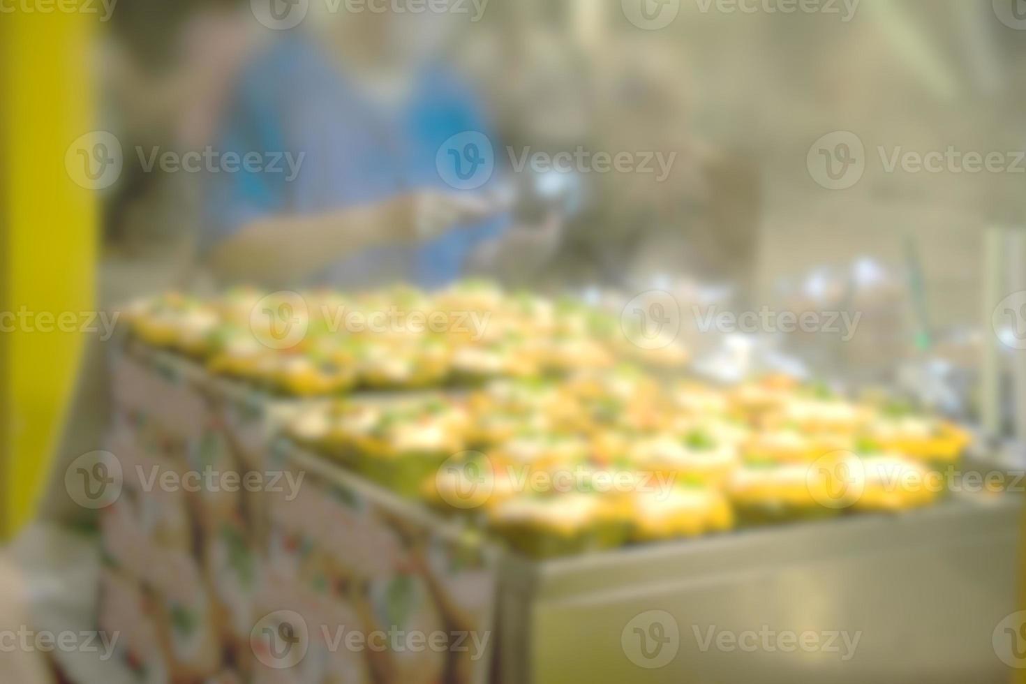 Steamed fish with curry paste and seller blur background of Illustration,Abstract Blurred photo