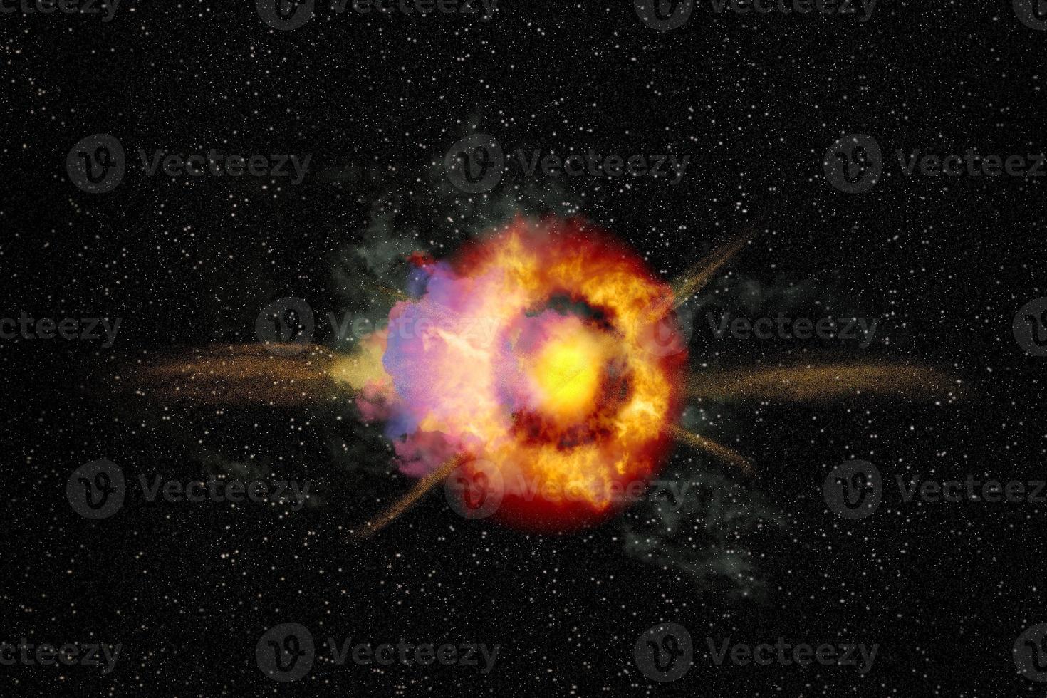Explosion in galaxy abstract background. photo
