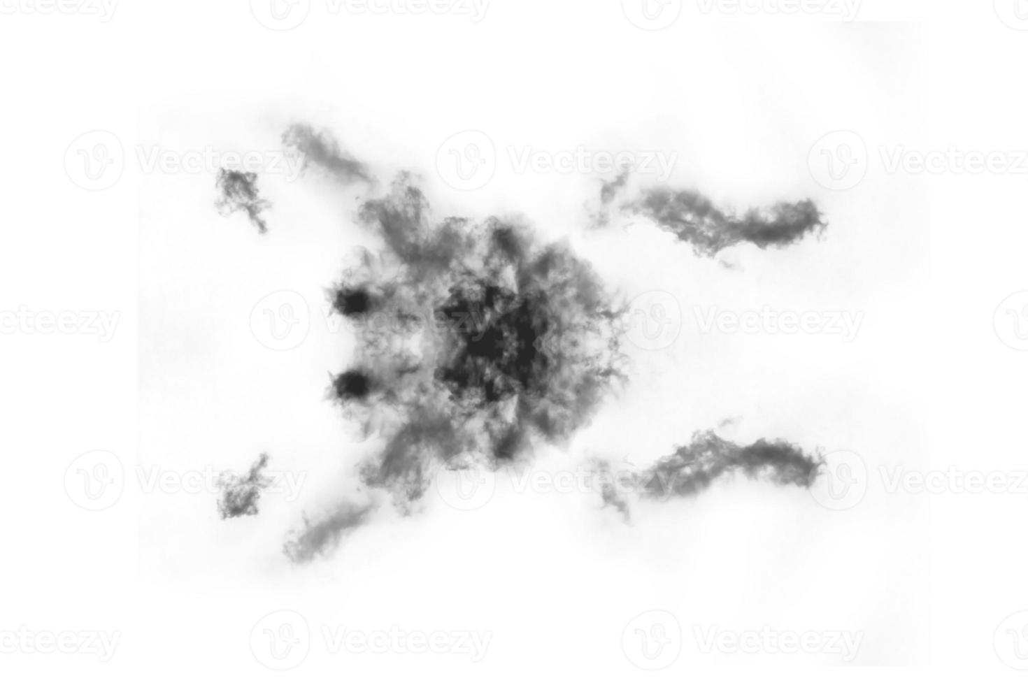 Textured Smoke,Abstract black,isolated on white background photo