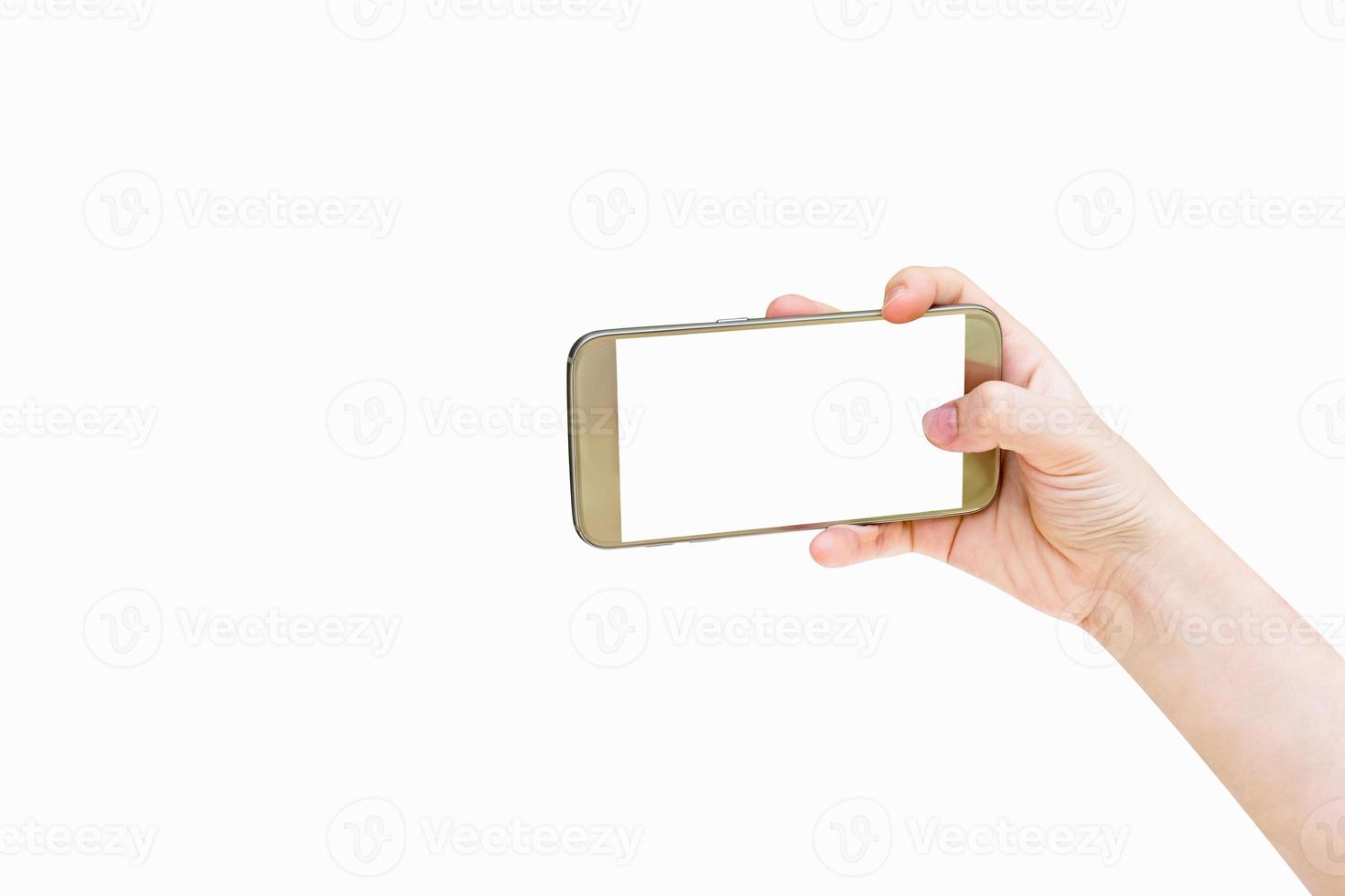 Woman using mobile smart phone isolated on white background,clipping path photo