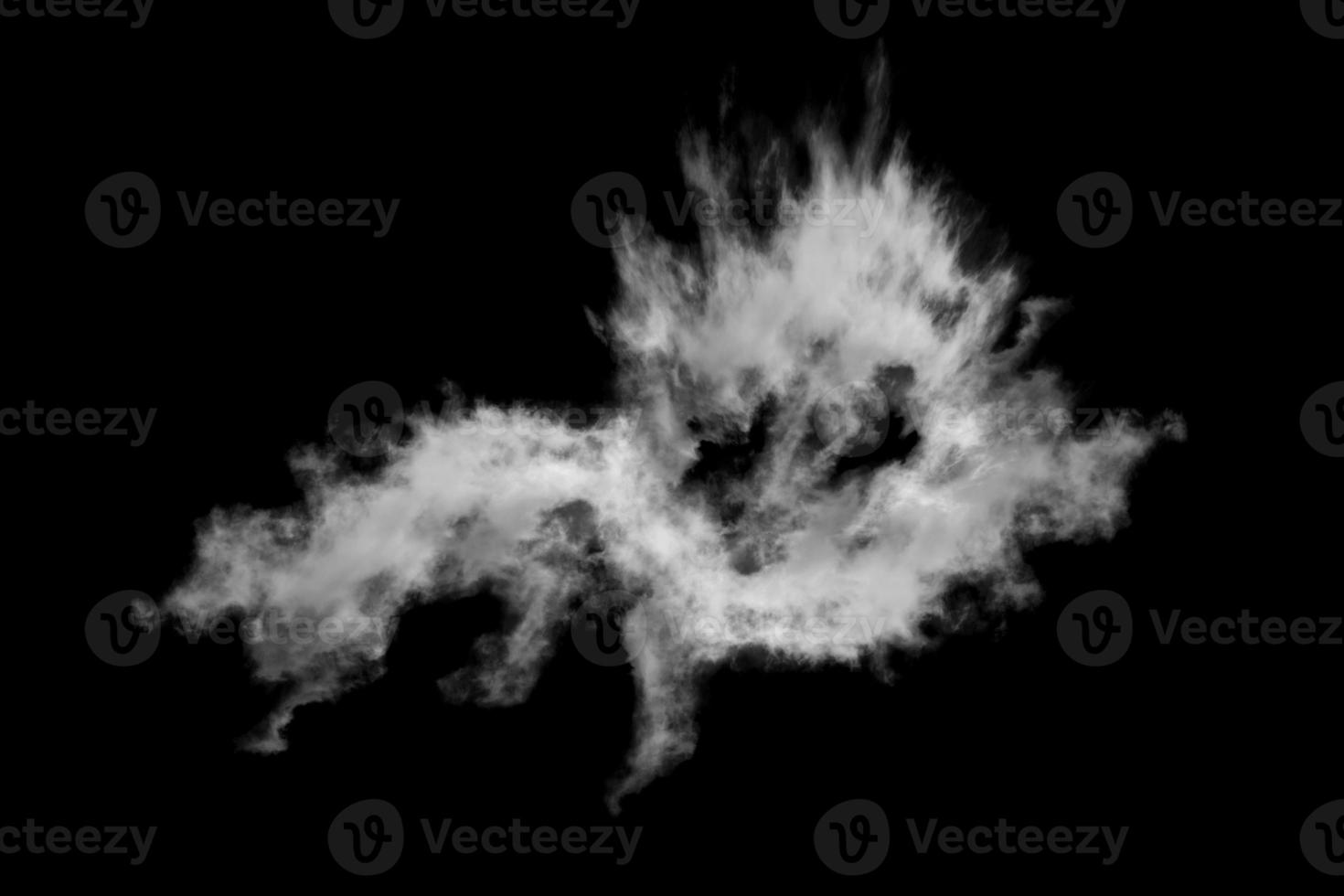Textured cloud,Abstract black,isolated on black background photo