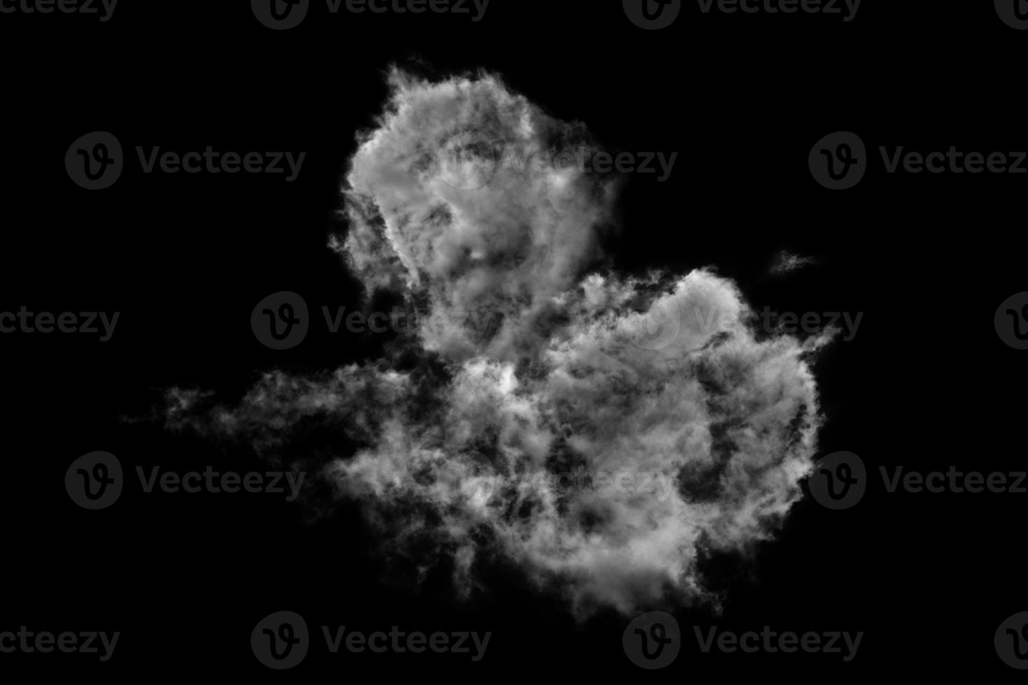 Textured cloud,Abstract black,isolated on black background photo