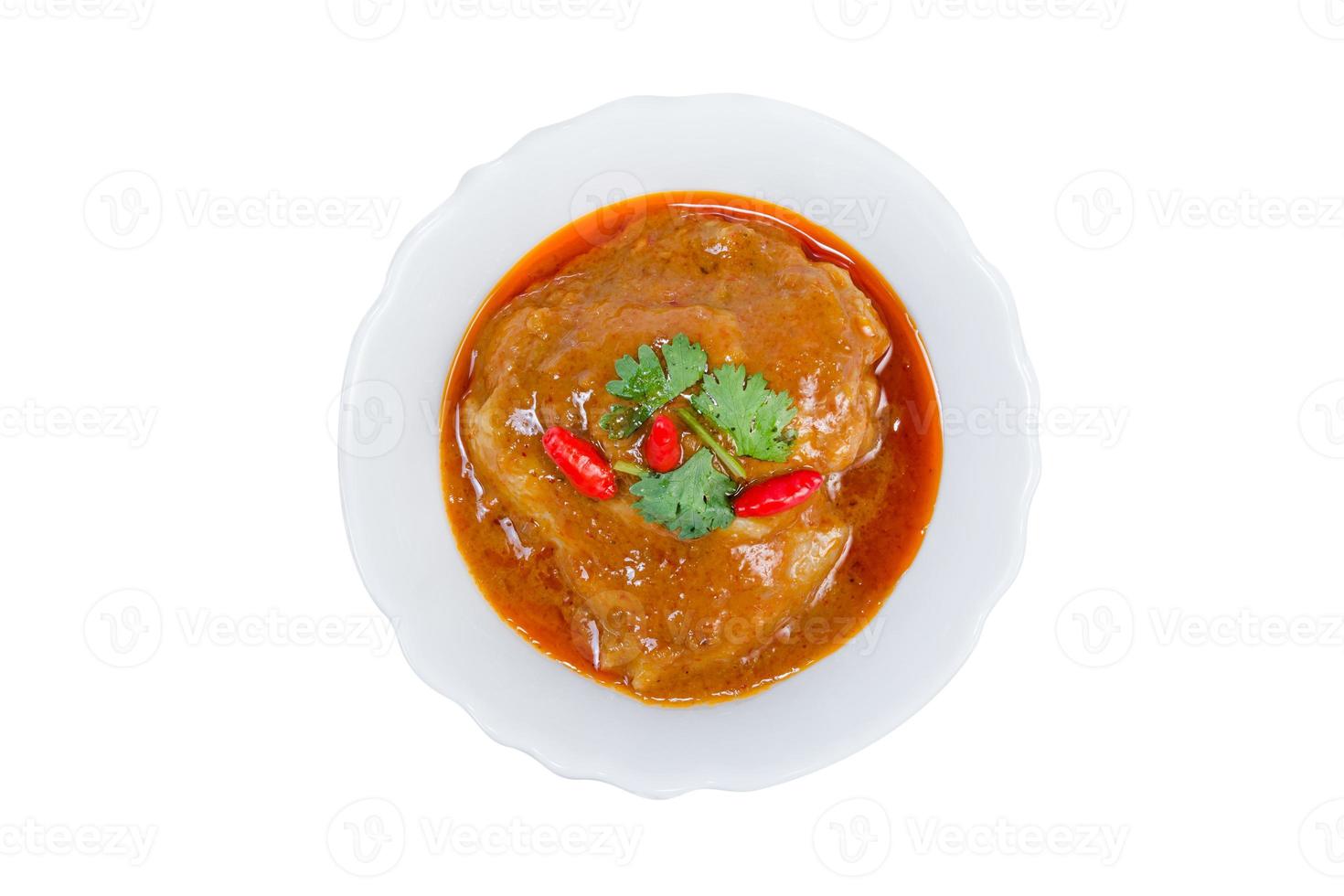 Chicken massaman curry isolated on white background,clipping path photo