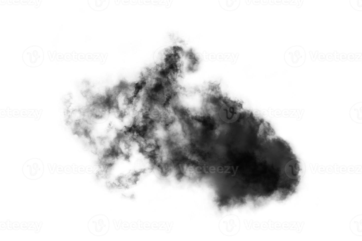 Humo texturizado,negro abstracto,aislado sobre fondo blanco. foto