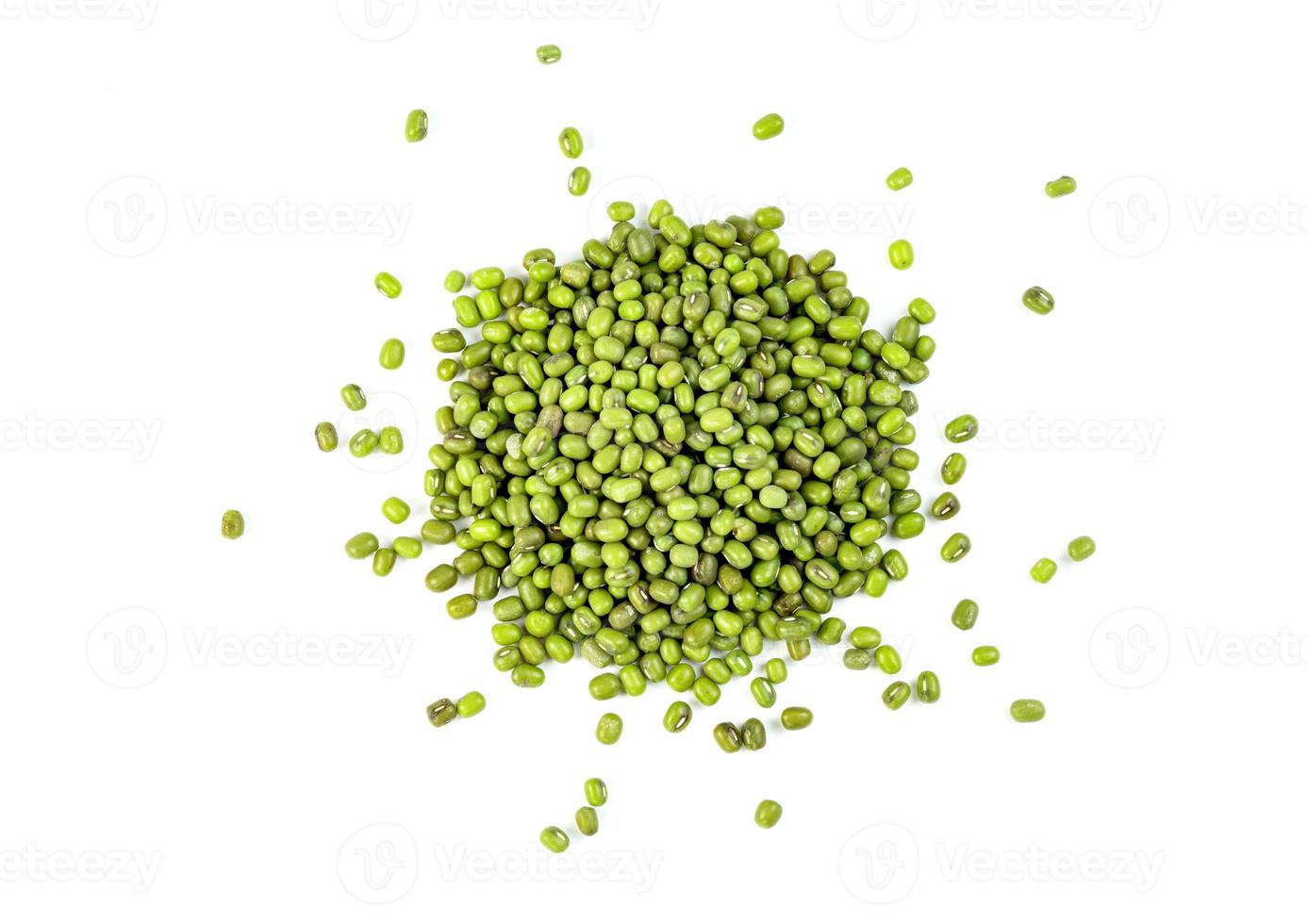 green mung beans isolated on white background photo