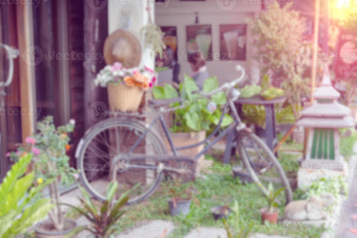 vintage bike blurred background photo