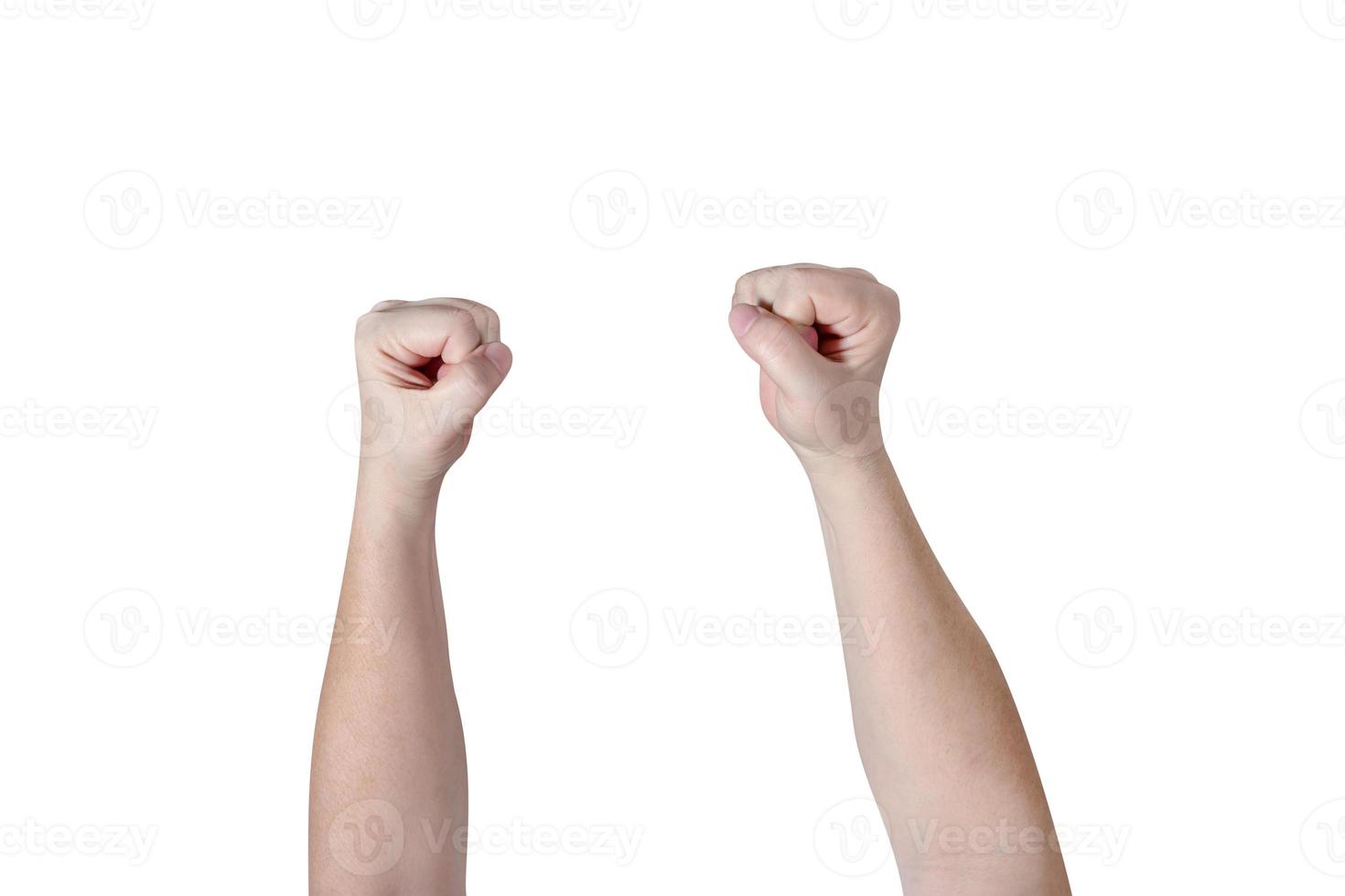 fists handful strong  isolated on white background,clipping path photo