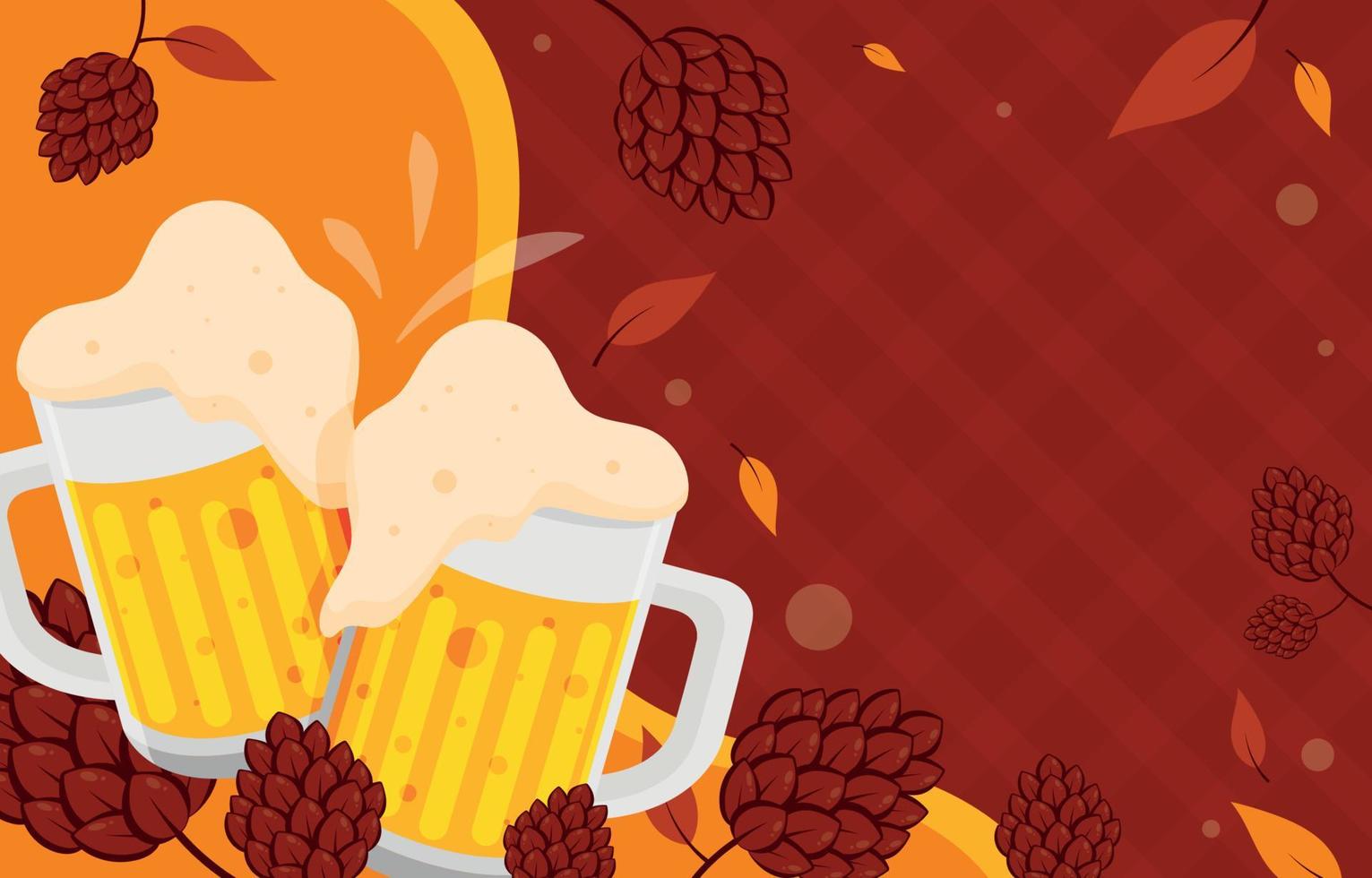 Oktoberfest Greetings with Beer Background vector