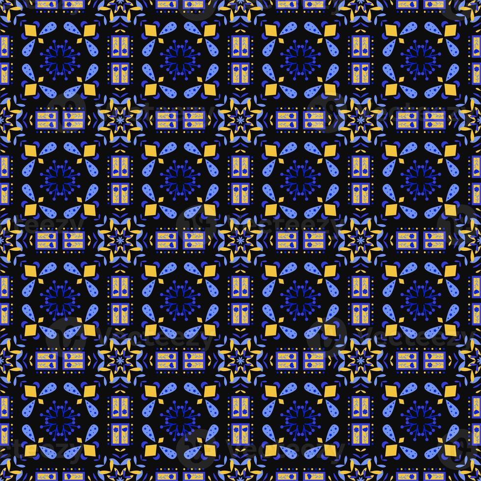 Seamless Background Retro Garden Nature Aboriginal Floral Damask Traditional Pattern Art photo