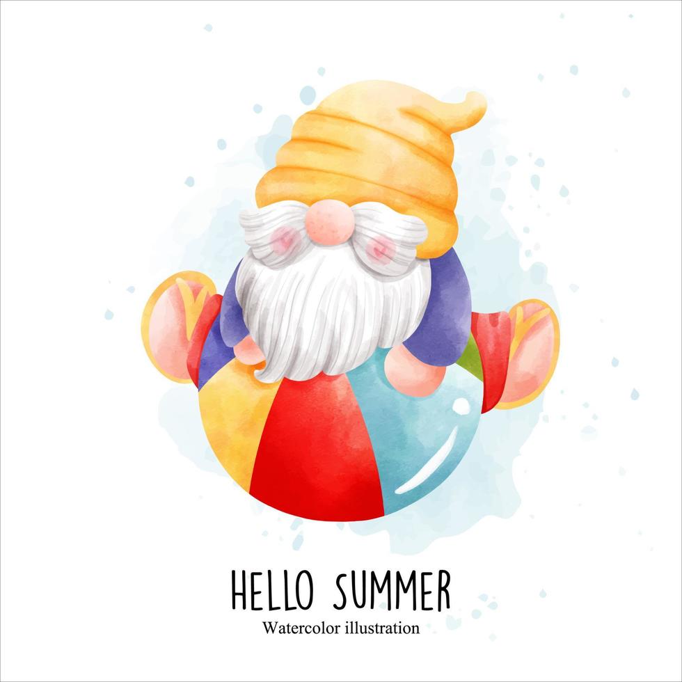 Summer gnome, Hello Summer vector illustration