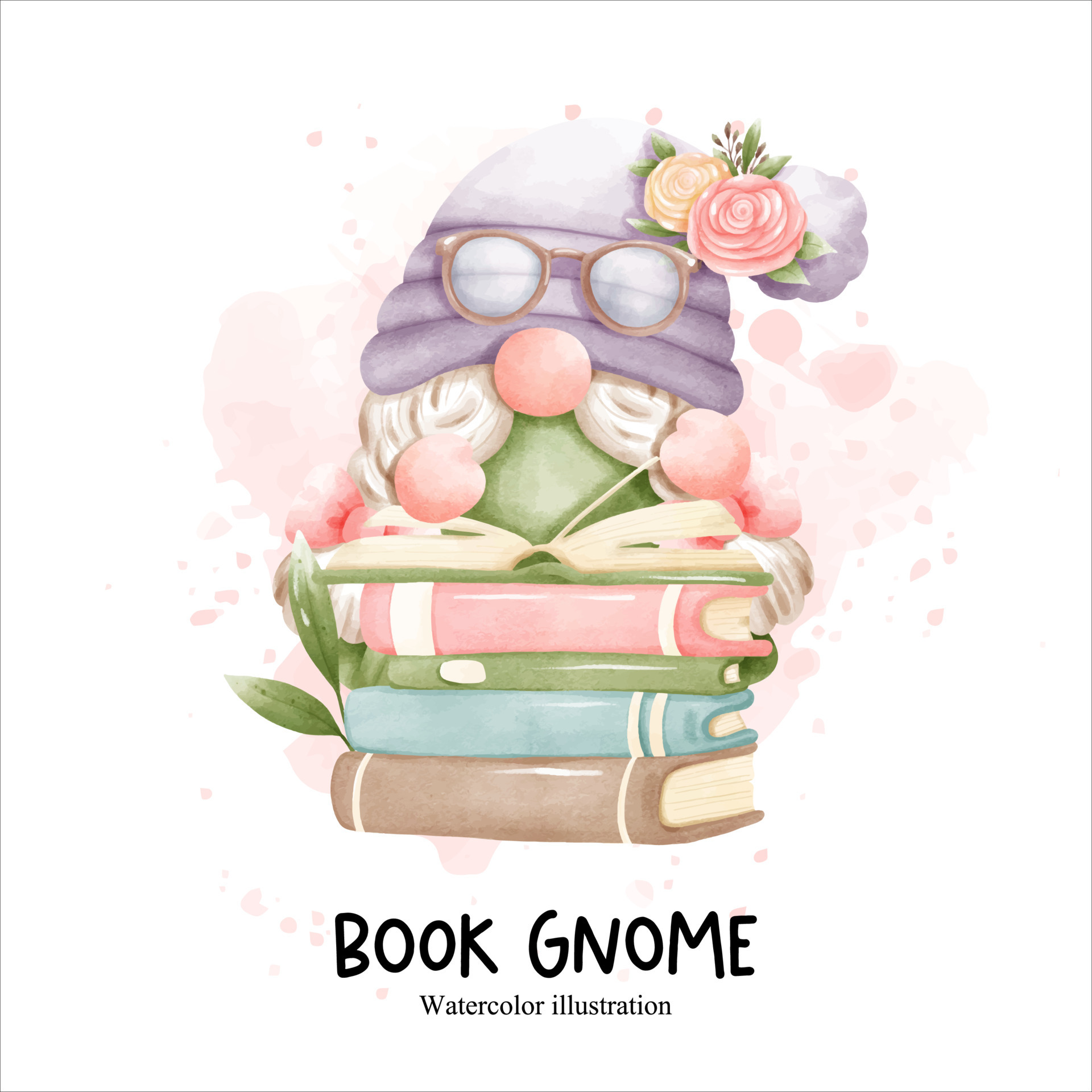 book gnome, library gnome vector illustration 10716676 Vector Art at