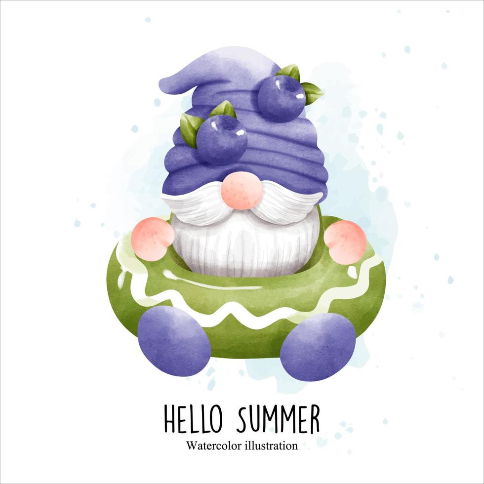 Summer gnome, Hello Summer vector illustration