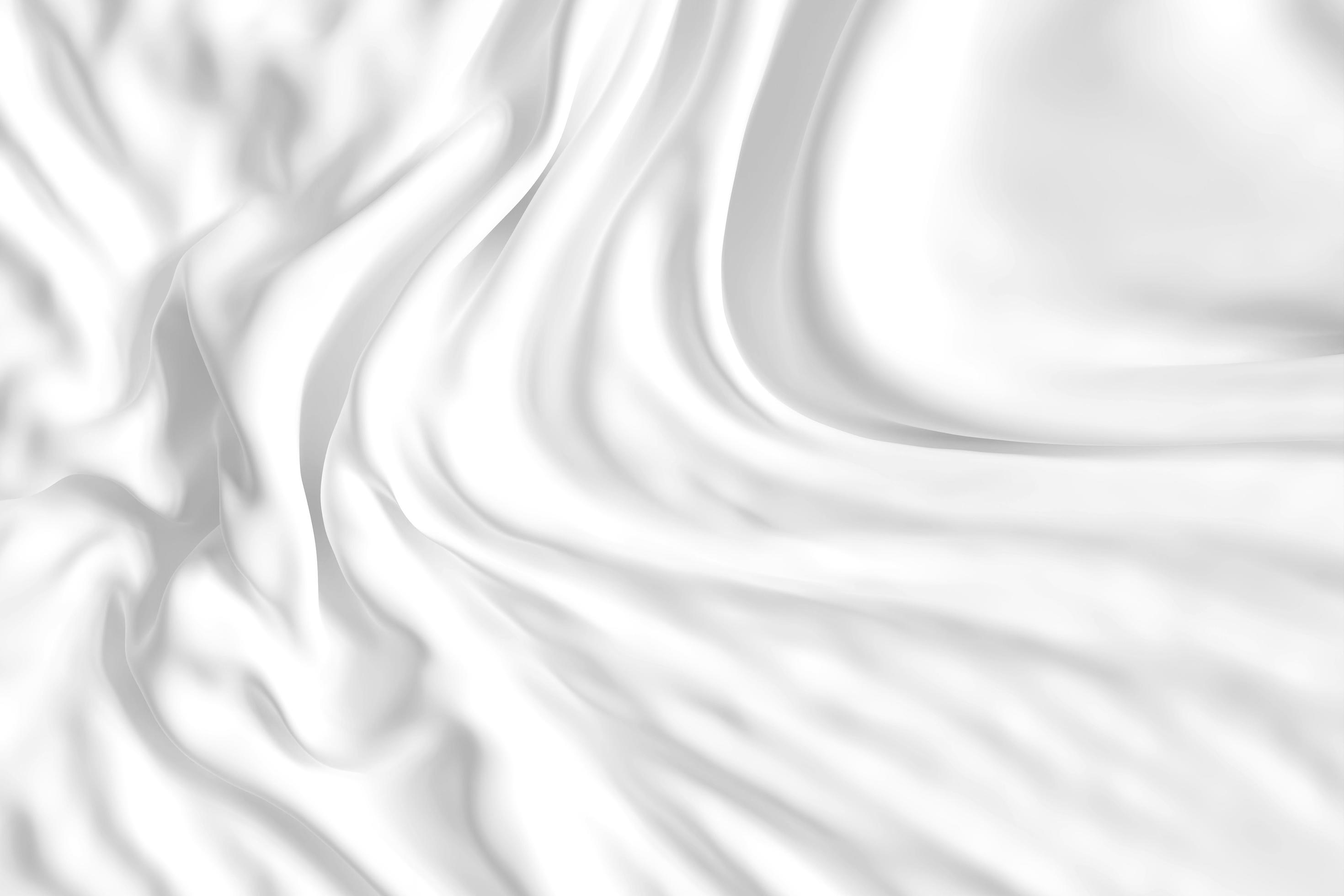 White silk background texture in abstract fabric folds, satin