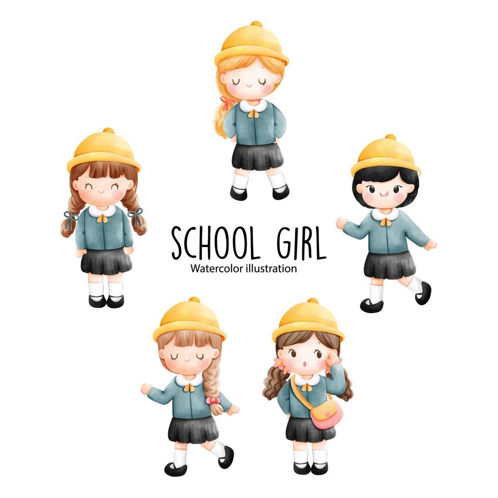 colegiala, colegiala. ilustración vectorial vector