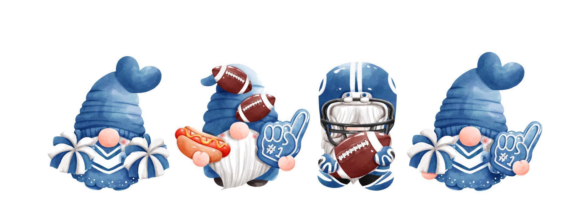 American football gnome banner, vector illustration