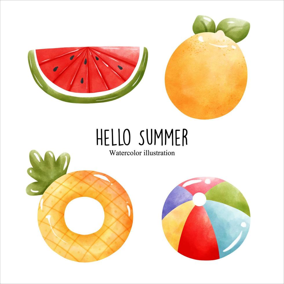 Hello Summer, pool party vector illustration