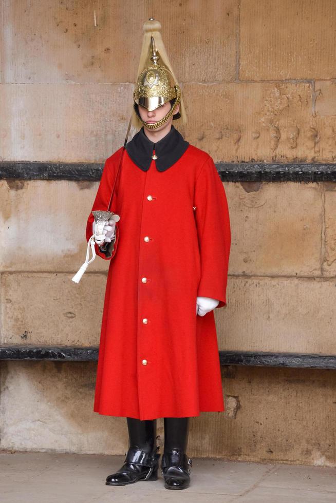 LONDON - MARCH 6. Lifeguard of the Queens Household Cavalry in London on March 6, 2013. One unidentified man photo