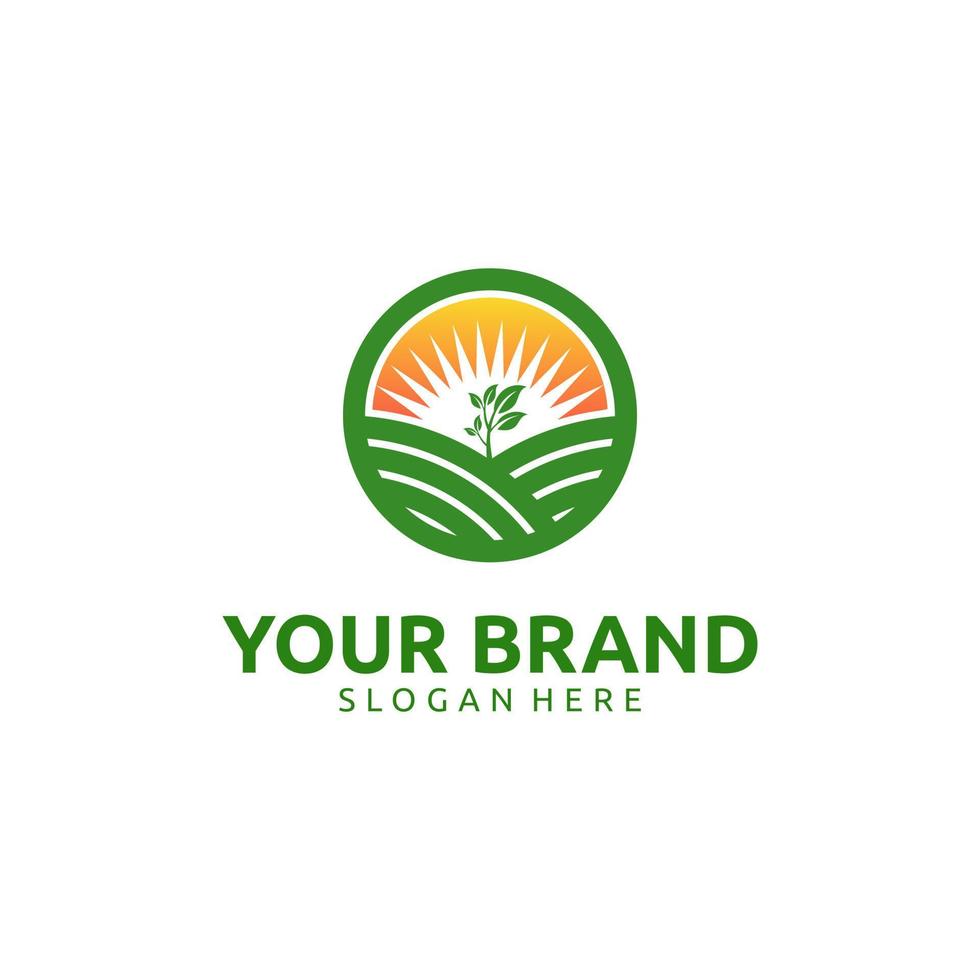 FLAT FARM CIRCLE LOGO DESIGN vector