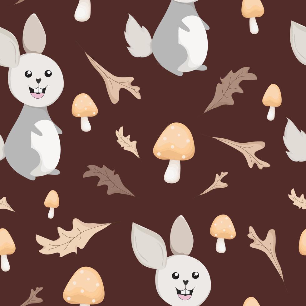 seamless pattern with cute bunny rabbit background vector