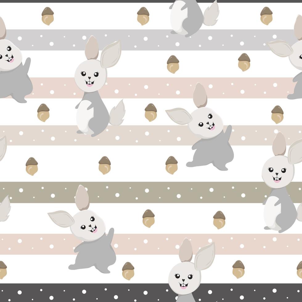 seamless pattern with cute bunny rabbit background vector