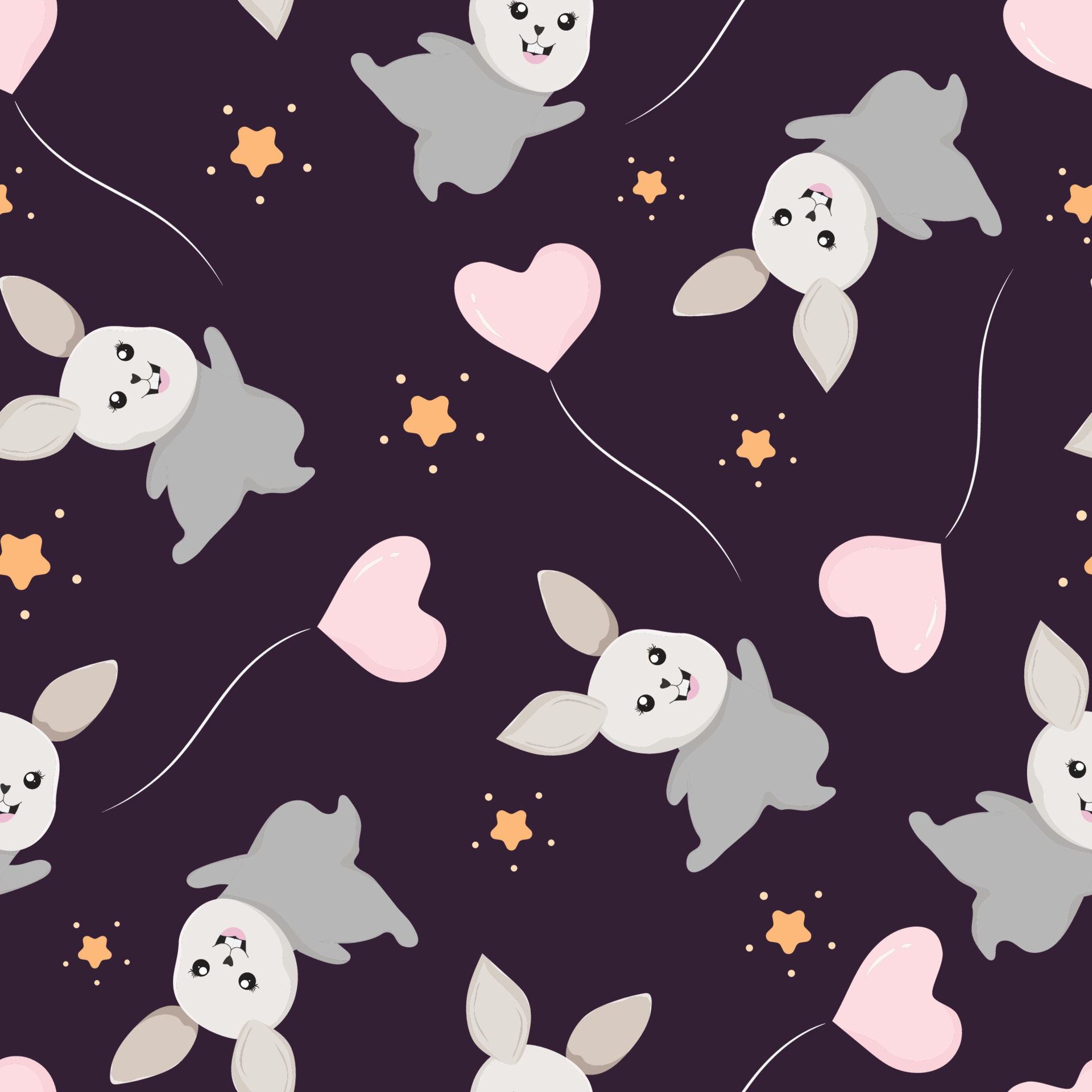 seamless pattern with cute bunny rabbit background 10717485 Vector Art